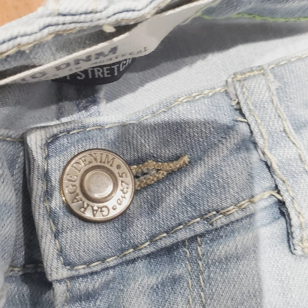 GARAGE Y2K Vintage Low Rise Stretch Denim Jeggings In Light Wash - Picture 13 of 16